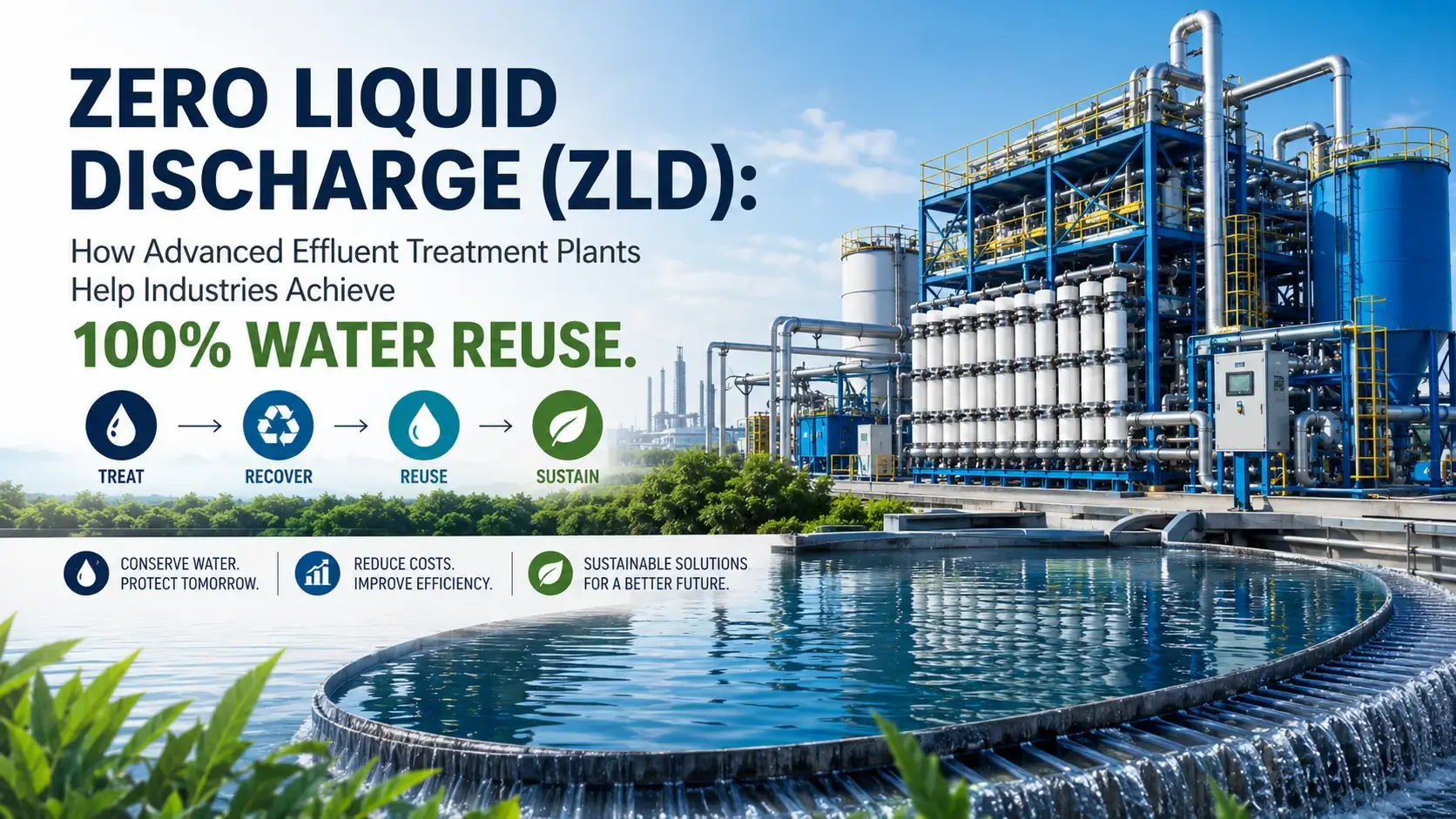 Zero Liquid Discharge (ZLD): How Advanced Effluent Treatment Plants Help Industries Achieve 100% Water Reuse